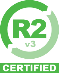 R2v3 certified logo, ensuring high standards for refurbished phones and electronics, guaranteeing quality and reliability